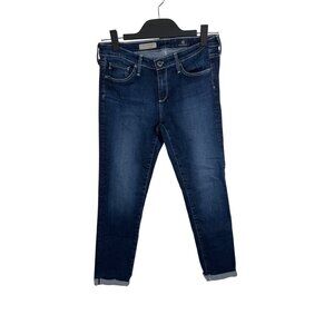AG Adriano Goldschmied the Stilt Cigarette crop roll up jeans size 28 denim